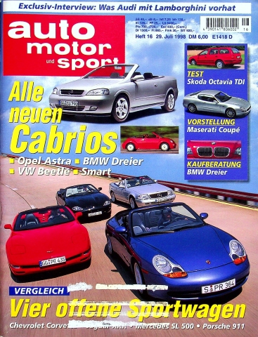 Deckblatt Auto Motor und Sport (16/1998)
